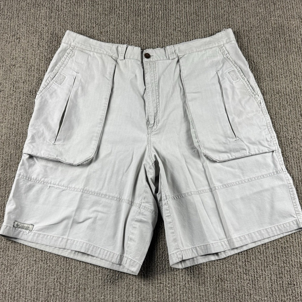 VTG Columbia Mens 36 Shorts Fishing Outdoor Hiking Light Khaki